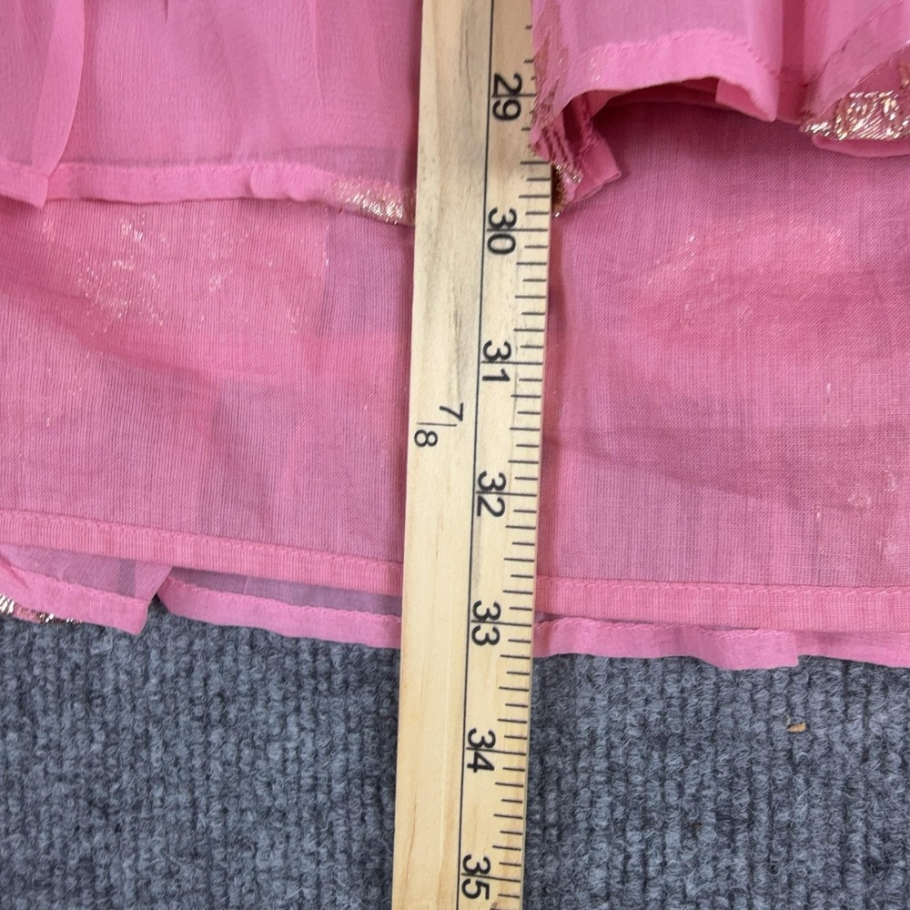Simply Southern Dress Womens Medium Pink Pineapple Foil 3/4 Bell Sleeve Boho - Picture 5 of 11